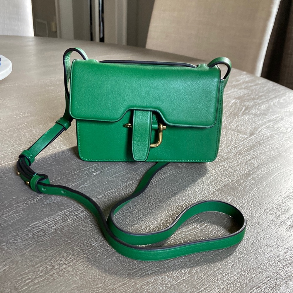 J. Crew Green Leather Crossbody Bag